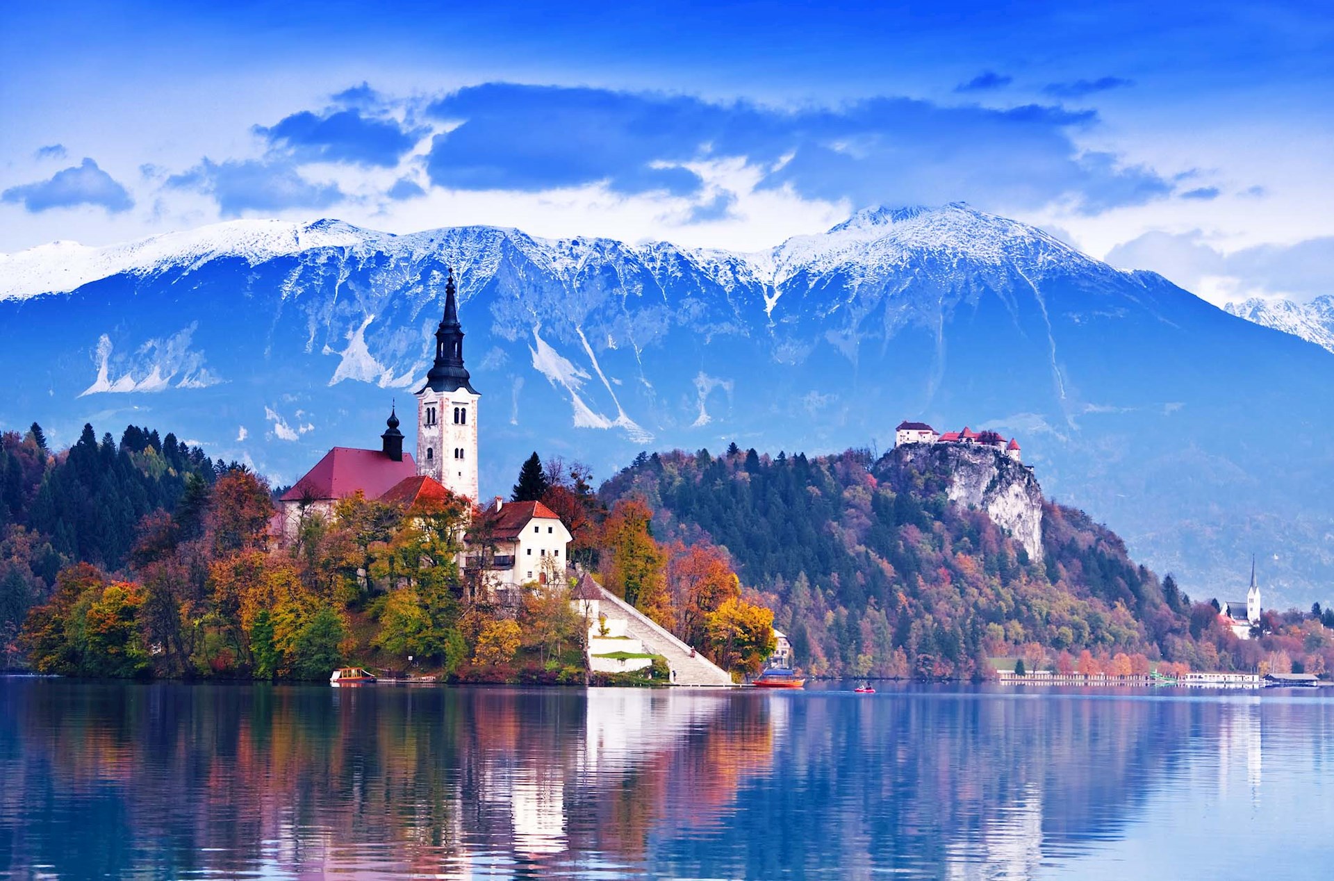 Building on lake bled in Slovenia