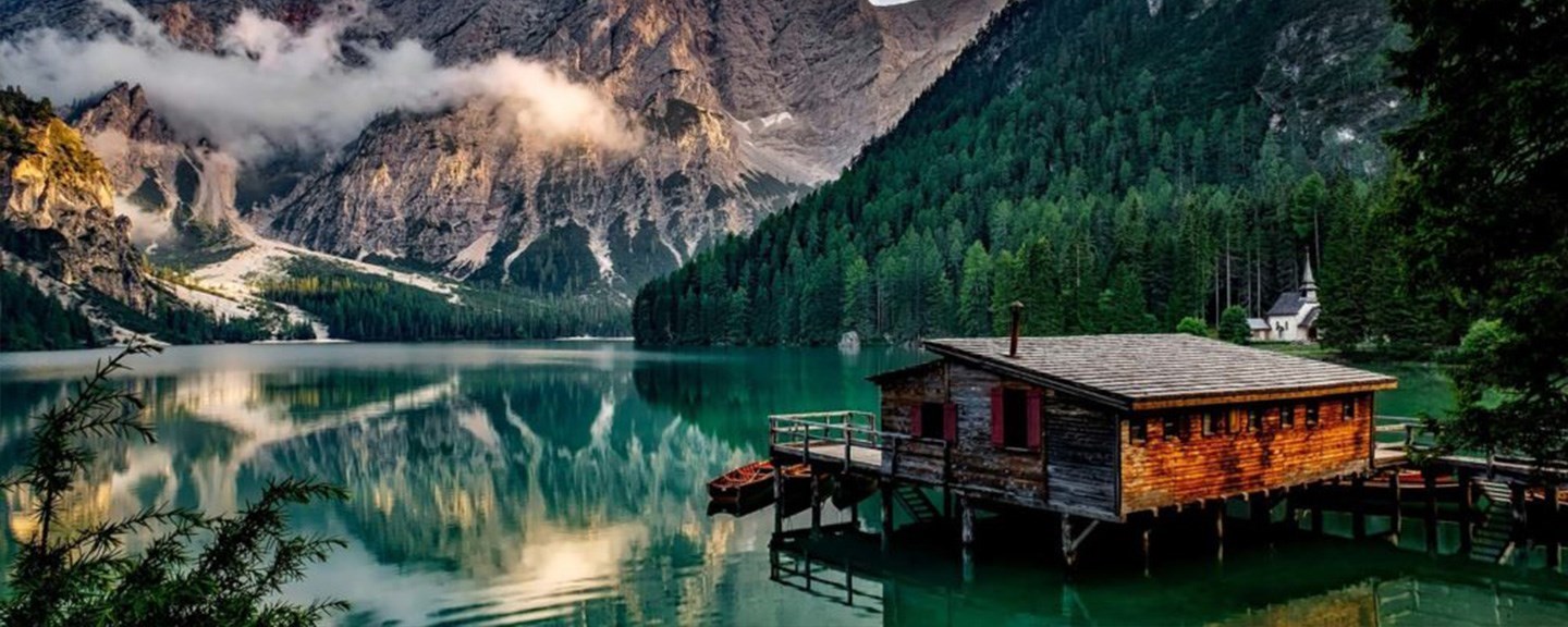 North America cabin on lake