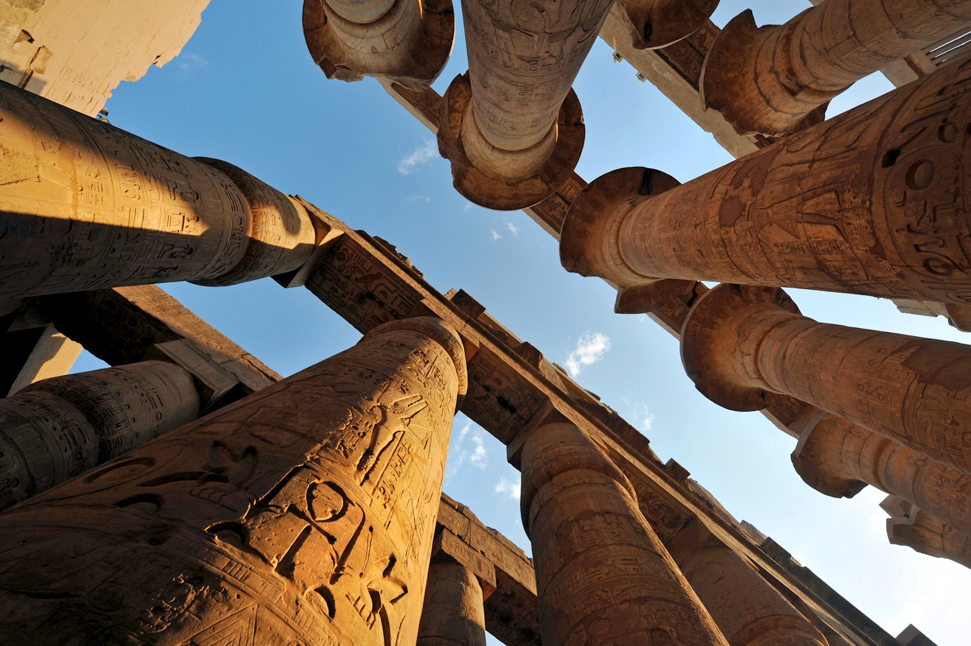 Egyptian Hieroglyphs on pillars  