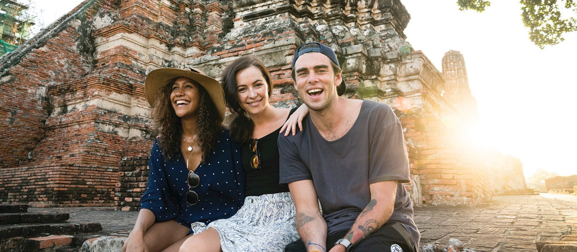 Young Adult Travelers in Thailand. 
