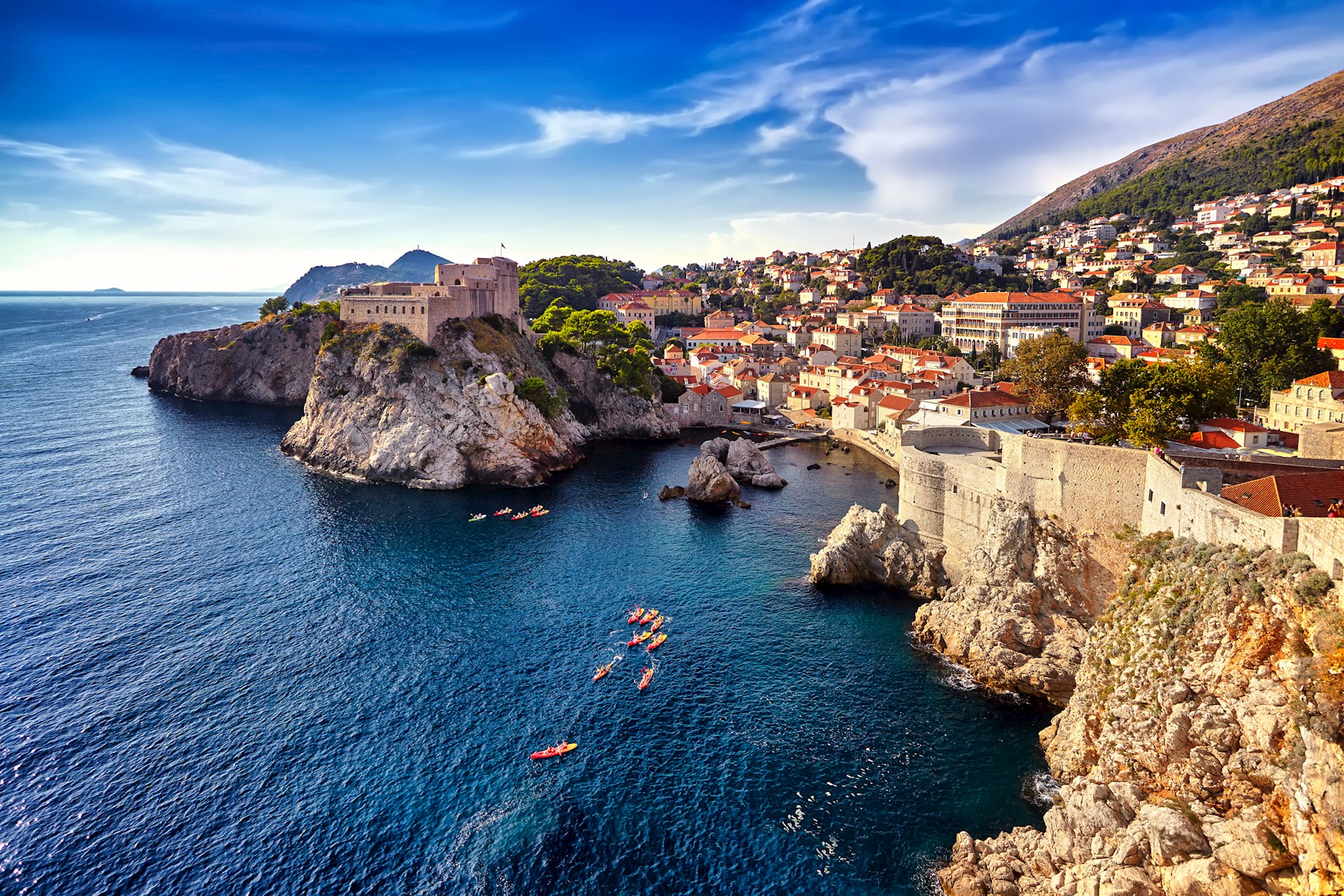 Houses by the Adriatic sea surrounding Croatia